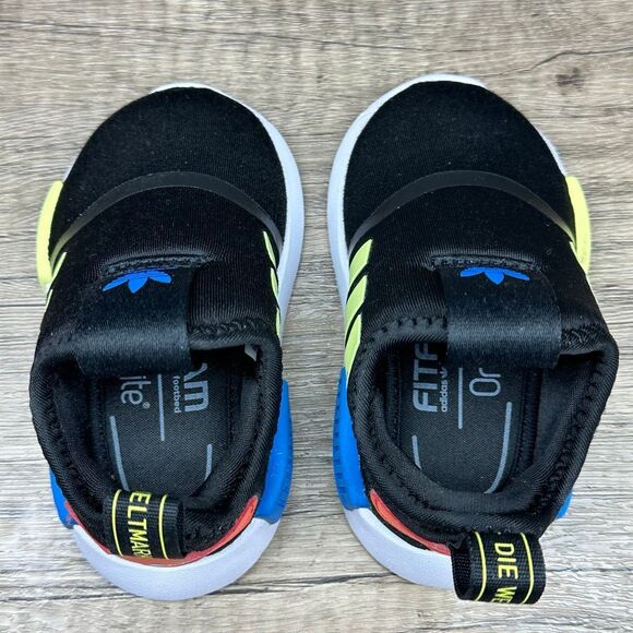 Adidas NMD 360 I [GX8393] Toddler Blk/Neon Yellow/Blue  Sneakers~Size 4K - Picture 5 of 8